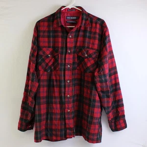 Van Heusen Men's L Winter Weights Red Plaid Flannel Button Up Shirt - Picture 1 of 5