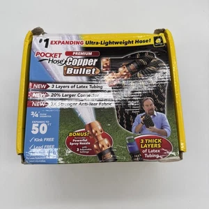 Manguera de bolsillo bala de cobre con pulverizador manguera de jardín expandible 50 pies como se ve en TV - Imagen 1 de 2