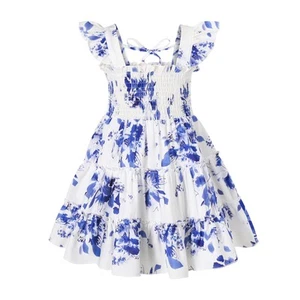 Toddler Girl Dress Kids Sleeveless Ruffle Dresses for Girls Summer Outfits Be... - Picture 1 of 6