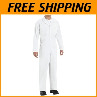 White Coverall for Men - Oversized Fit, Side Vents - Image 1 of 4