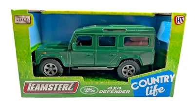 Игрушка Teamsterz Land Rover Defender металлическая 4X4 зеленая деревенская жизнь Landrover 4x4 - Изображение 1 из 2