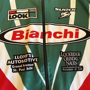 Bianchi Sugoi Herren Gr. XL Langarm Trikot Full Zip Rot Grün Minnesota Summit - Bild 1 von 9