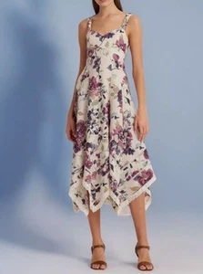 Vestido para mujer Lauren Ralph Lauren pañuelo floral con dobladillo talla 14 - Imagen 1 de 21