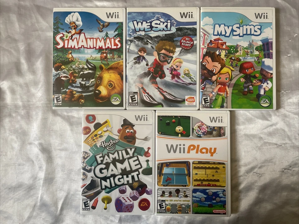 Nintendo Wii 5 Game Lot SimAnimals,MySims,We Ski Family Game Night All Tested - Image 1 of 4
