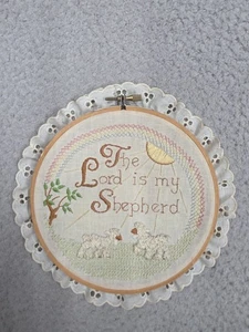 Kreuzstich Reifen fertig Der Herr ist mein Hirte Vintage Oma Cottage - Bild 1 von 7