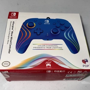 PDP Afterglow™ Wave controller cablato migliorato Nintendo Switch Pro - blu onda - Foto 1 di 5