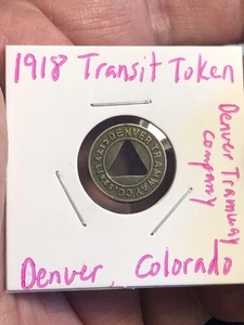 Ficha de tránsito 1918 - Denver Tramway Co - Denver, Colorado - Imagen 1 de 6