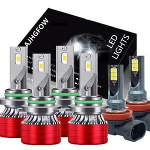 9005 9006 H11 Combo LED Headlight Fog Light Kit Bulbs Super White High Low Beam - Picture 1 of 17
