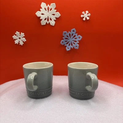 Juego de 2 tazas/tazas de café espresso Le Creuset 3 1/2 oz - sal marina-nuevo con etiquetas 💚🎄☕️ Foto 1 de 4