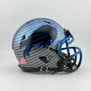 Buffalo Bills CUSTOM 2-Tone Blue/Black Hydro-Dipped Mini Football Helmet - Picture 1 of 3