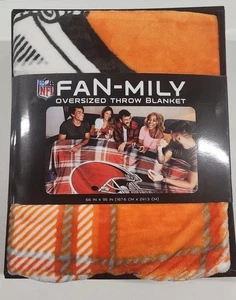 NFL Cleveland Browns Manta de tiro ultra acogedora a cuadros de gran tamaño 66"x96" - Imagen 1 de 2