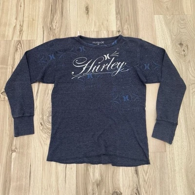 Men's Y2K Navy Blue Hurley Graphic Thermal Size Large - Image 1 of 2