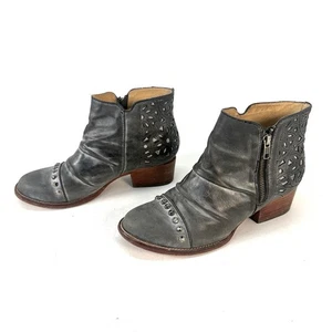 Patron Perugia Ruth Damen-Stiefeletten mit Nieten Größe 9M grau Reißverschluss ausgeschnittene Details - Bild 1 von 10