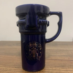 Starbucks : Cobalt Blue Glass Coffee Mug. 16 oz. - Picture 1 of 6
