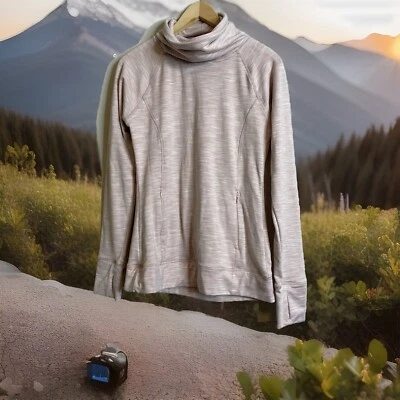 Chaqueta pulóver de cuello alto rosa claro para mujer Kyodan al aire libre talla mediana senderismo Foto 1 de 4