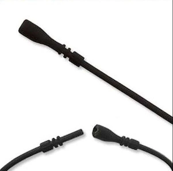 Collar Cordón, Goma Silicona (20) Negro 18" Largo con Cierre de Bloqueo 2mm Grosor Foto 1 de 4