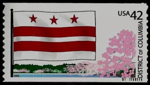 WASHINGTON DISTRICT OF COLUMBIA FLAG US 4283 SET 2 FLAGS OF OUR NATION 42c STAMP - Picture 1 of 2