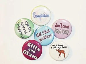 Quip and Quotable Button Pins - Lot of 6 - Picture 1 of 2