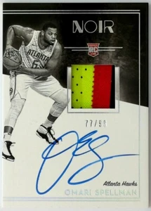 2018-19 Panini Noir blanco y negro/99 Omari Spellman RPA parche de novato automático radiocontrol - Imagen 1 de 3