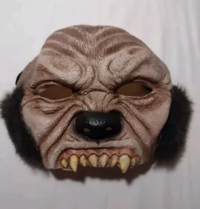 Werewolf Half Face Mask Rubber With Faux Fur Elastic Band - Picture 1 of 3