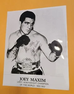 JOEY MAXIM -- EHEMALIGER LEICHTSCHWERGEWICHTS-WELTMEISTER -- SIGNIERTES 8X10 FOTO - Bild 1 von 2