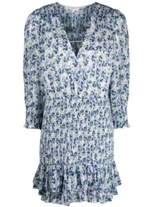 Veronica Beard Women's Cobalt multi Darrah Smocked Floral Mini Dress, 0/XS $495 - Picture 1 of 8