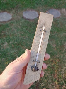 Antique 1890s C.F. Sauer Co. Extracts Flavors Wood Thermometer Sign Richmond VA - Picture 1 of 8