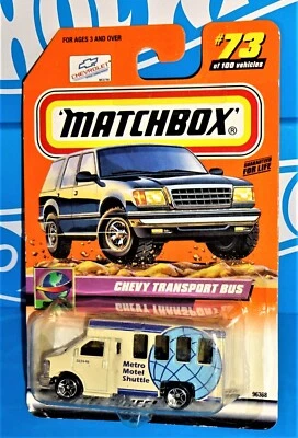 Autobús de transporte Chevy Matchbox 2000 On Tour Series #73 Metro Motel Shuttle Foto 1 de 2