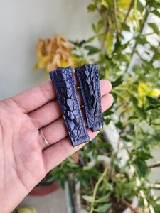 20/16mm Navy Blue 100% Genuine Exotic Leather Skin Watch Strap-Quick Release - Picture 1 of 9