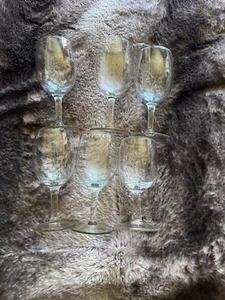 6 Crystal ETCHEd Floral Glasses clear Glasses White - Picture 1 of 1