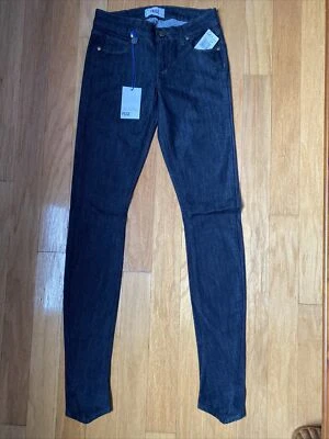 Vintage Paige Anthropologie Skinny Low Rise Jeans Size 25 Dark Wash New - Image 1 of 4