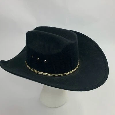 Sombrero Summit México Lana Fieltro Vaquero Occidental Talla Pequeña Negro con Acento Dorado Foto 1 de 4