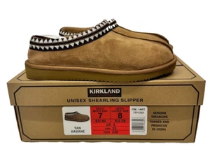 Kirkland Signature Unisex Shearling Slippers Tan Women's 8 / Men's 7 - Picture 1 of 7