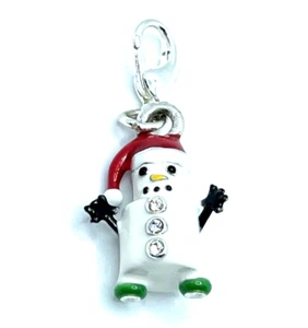 Brighton Navidad Malvavisco Hombre de Nieves Santa Sombrero Vacaciones Plata Dije Personalizado - Imagen 1 de 7