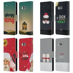 HEAD CASE DESIGNS CHRISTMAS CAROLS LEATHER BOOK WALLET CASE FOR HTC PHONES 1 - Picture 1 of 7