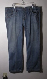 Men's ANTIK Denim Blue Button Fly Denim Jeans Size 42X34 - Picture 1 of 6