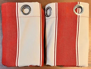 Pottery Barn Red Stripe Curtain Panel (50" x 106") (Set of 2) - Picture 1 of 6