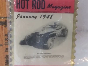Hot Rod Magazine January 1948 Collectible Commemorative Metal Stamp GoldTone NEW - Picture 1 of 4