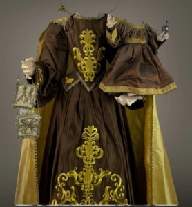 Vestito completo per statua Madonna Del Carmine ricami arte sacra restauro 110cm - Foto 1 di 7