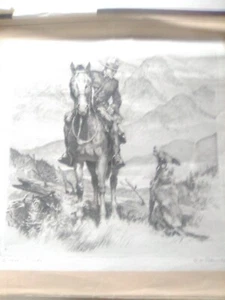 VINTAGE DRUCKE RH REINHOLD PALENSKE 6 RADIERUNGSDRUCKE HUND, JAGD, RENNPFERD 1952 - Bild 1 von 12