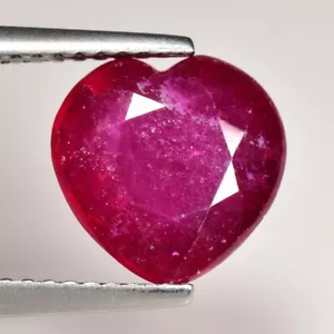 3,86 Cts Rubino Rosso Rosato 9 MM Forma Cuore Pietra Preziosa Naturale Sciolta Africa - Foto 1 di 2