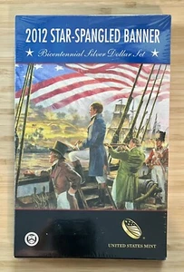 2012 Star-Spangled Banner Bicentennial Silver Dollar Set OGP SEALED - Picture 1 of 2