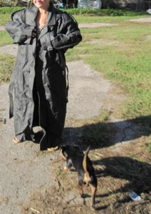 Trench coat Phase 2 grande vera pelle nero fodera isolante rimovibile caldo - Foto 1 di 20