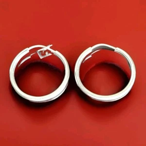 Erick's plata de ley 7/8 pulgadas Pendientes de aro tubulares anchos Taxco.925 - Imagen 1 de 7