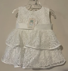 Coozy Baby Girl Size 6 Month White Sleeveless Layered Christening Gown NWT!A3222 - Picture 1 of 2