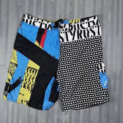 Rusty Board Shorts Mens Multicolor Graffiti Size 40 Swim Trunks Vintage Surfing - Image 1 of 4