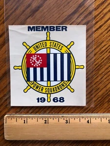 U.S. COAST GUARD POWER SQUADRONS MEMBER 1968 UNUSED WINDOW DECAL - Picture 1 of 2