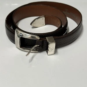 Cinturón de cuero vintage Onyx de Brighton para hombre talla 36 punta marrón plateada de 1 1/4 pulgadas - Imagen 1 de 11