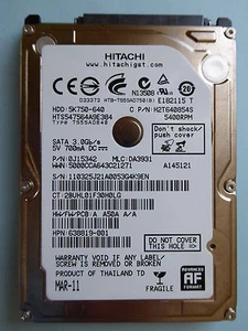 Hitachi HTS547564A9E384 | PN: 0J15342 | MLC: DA3931 | MAR-11 | 640 GB #04 - Imagen 1 de 1