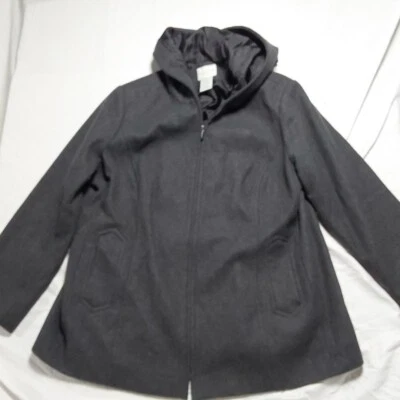 White Stag Womens Jacket Coat Lined Wool Blend Plus 2X 18W/20W Charcoal Gray - Image 1 of 4